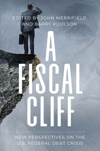 "A Fiscal Cliff" - a man stands on a cliff looking out